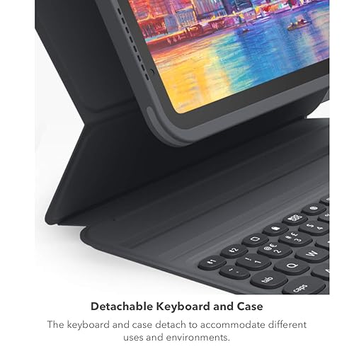 ZAGG Pro Keys Detachable Case and Wireless Keyboard for iPad Air 10.9 (Gen 4, Gen 5), iPad Air 11 (M2) - Multi-Device Bluetooth Pairing, Backlit Laptop-Style Keys, Apple Pencil Holder, Black