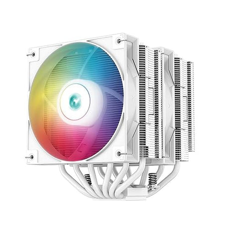 DeepCool AG620 WH ARGB Dual-Tower CPU Cooler, 2X 120mm Fan, Six Copper Heat Pipes, Intel/AMD Support AG620 ARGB White