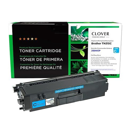 Clover Remanufactured Toner Cartridge Replacement for Brother TN315 | Cyan | High Yield Cyan 3,500