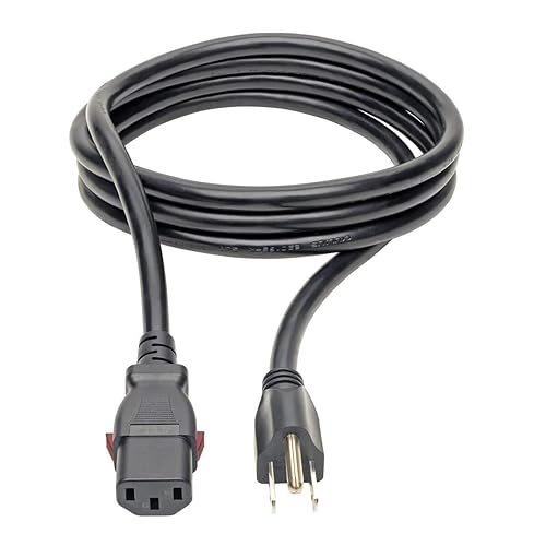 Tripp Lite Computer Power Cord (NEMA 5-15P to C13 Power Cord), Heavy Duty, Locking C13 Connector, 15A, 125V, 14AWG, 6 ft. (P007-L06)