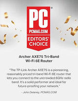TP-Link AXE5400 Tri-Band WiFi 6E Router (Archer AXE75)- Gigabit Wireless Internet for Gaming, VPN, OneMesh, WPA3 WiFi 6E, AXE5400, Tri-Band