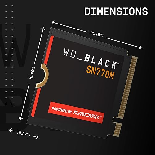 500GB WD_BLACK SN770M M.2 2230 NVMe SSD for Handheld Gaming Devices, Speeds up to 5,150MB/s, TLC 3D NAND, Great for Steam Deck and Microsoft Surface - WDBDNH5000ABK-WRSN