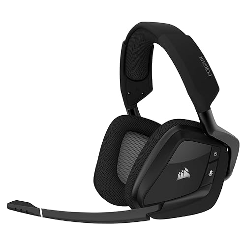 CORSAIR Void RGB Elite Wireless Gaming Headset – 7.1 Surround Sound – Omni-Directional Microphone – Microfiber Mesh Earpads – Up to 40ft Range – iCUE Compatible – PC, Mac, PS5, PS4 – Carbon VOID RGB ELITE WIRELESS Black