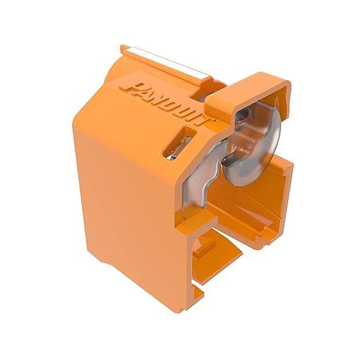 Panduit PSL-DCPLRE-OR Patch Cord Lock (LAN Cable Lock), Orange, Pack of 10, Includes 1 Dedicated Tool