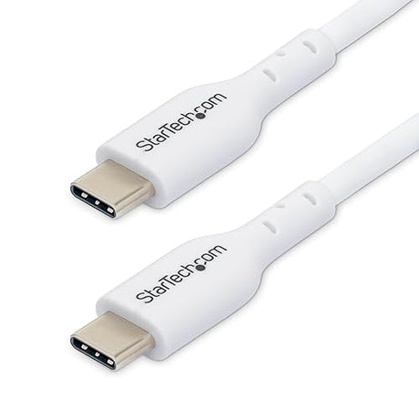 StarTech.com 3m (9.8ft) White USB-C Charging Cable, USB C Cable, USB 2.0 Type-C Laptop Charger Cord, 60W Power Delivery, M/M