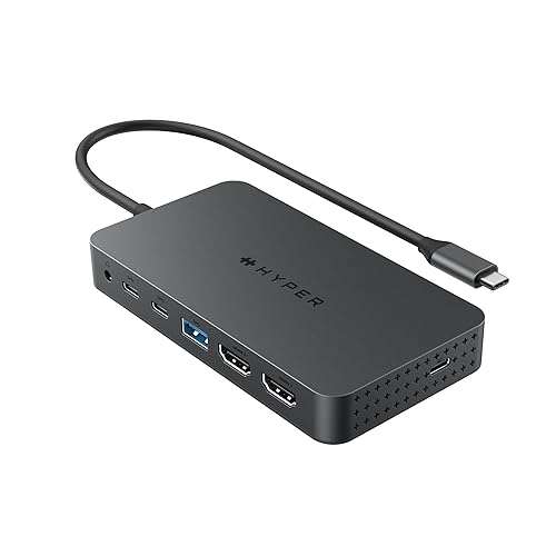 HyperDrive Next Dual 4K HDMI 7 Port USB-C Hub, Portable Travel Essentials and Connectivity Solution for Creators, Video Editors, Photographers, and More