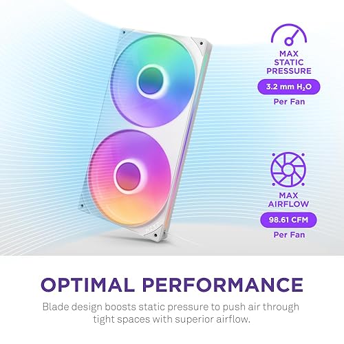 NZXT U280-280mm Hub-Mounted RGB Uni-Body Fan - Single Pack (White)