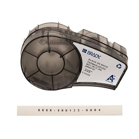 Brady M21-187-C-342 7' Length, 0.187 Width, B-342 Permasleeve Heat-Shrink Polyolefin, Black on White Color PermaSleeve Markers for BMP 21 Mobile Printer and IDPAL 0.187x7' Black Cartridge