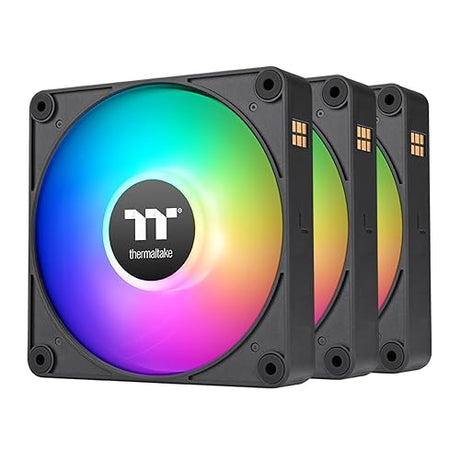 Thermaltake CT120 EX ARGB Sync PC Cooling Fan (3-Fan Pack), Magnetic Connection, 5V Motherboard Sync, 16.8 Million Colors 9 Addressable LEDs, 120 mm Case/Radiator Fan, CL-F181-PL12SW-A Magnetic ARGB 120mm Black