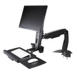 StarTech.com Sit Stand Monitor Arm - Desk Mount Adjustable Sit-Stand Workstation Arm for Single 27 VESA Mount Display - Ergonomic Articulating Standing Desk Converter with Keyboard Tray (ARMSTSCP1) Desk Mount – Spring Arm Black