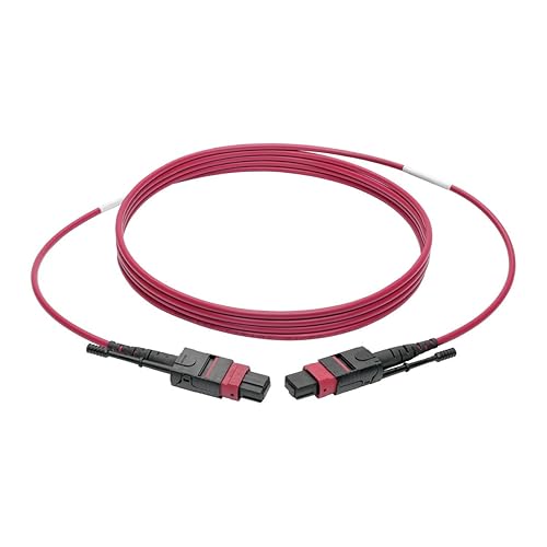 Tripp Lite 3M MTP MPO Multimode Patch Fiber Optic Cable 12 Fiber 40/100Gb OM4 50/125 CMP Magenta 9.8ft (N845-03M-12-MG)