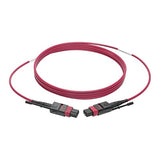 Tripp Lite 3M MTP MPO Multimode Patch Fiber Optic Cable 12 Fiber 40/100Gb OM4 50/125 CMP Magenta 9.8ft (N845-03M-12-MG)