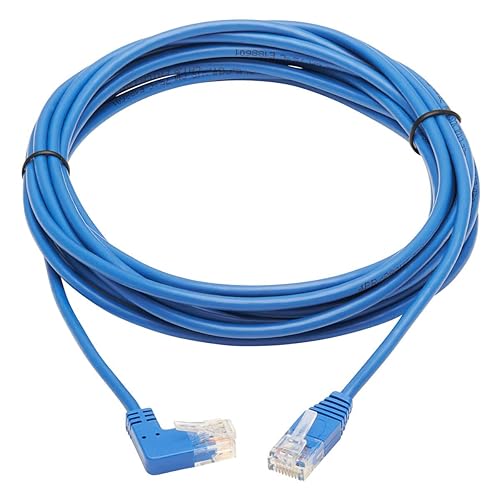 TRIPP LITE Right Angle Cat6 Ethernet Cable, Gigabit Molded Slim UTP Network Patch Cable, Blue, 15 ft. (N204-S15-BL-RA) Right Angle 15-ft.
