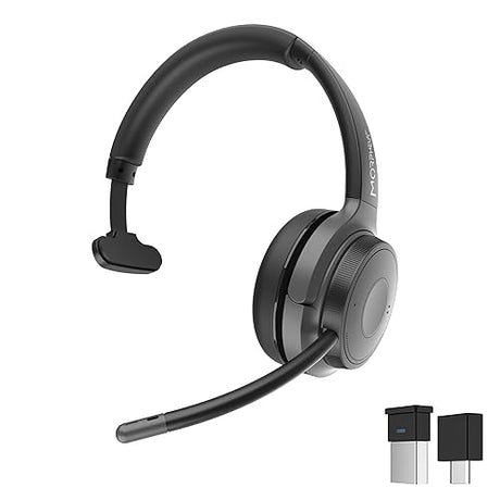 Morpheus 360 Advantage Wireless Mono Headset with Detachable Boom Microphone HS6200MBT, Bluetooth Headphones, UC Compatible, 30H Playtime, Black