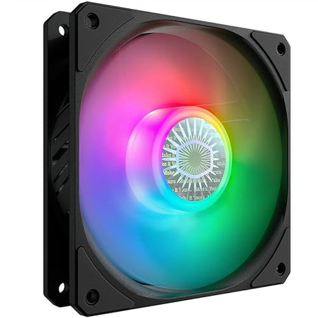 Cooler Master SickleFlow 120 V2 ARGB Square Frame Fan, ARGB 3-Pin Customizable LEDs Air Balance Curve Blade, Sealed Bearing, 120mm PWM Control for Computer Case & Liquid Radiator (Pack of 1)