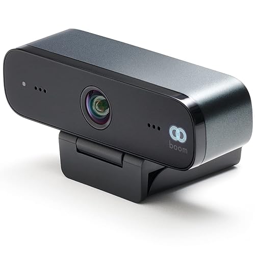 Zoom Certified, Boom Mini 1080P Full HD Webcam, USB Plug&Play, Dual Noise Canceling Mics, 4K Glass Lens, 90-Degree Wide Angle, Light Correction, Video Calling, Streaming, PC/Mac/Laptop/MacBook/Tablet