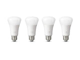 Philips Hue White 10W Equivalent 60W A19 Base E26 LED Smart Bulb, Dimmable, Bluetooth & Zigbee Compatible, Voice Activated with Alexa & Google Assistant, 4-Pack