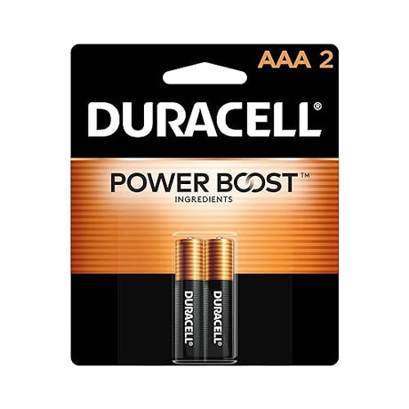 Duracell Coppertop AAA Batteries with Power Boost, 2 Count Pack Triple A Battery with Long-Lasting Power, Alkaline AAA Battery for Household and Office Devices (Packaging May Vary) 2 Count (Pack of 1) AAA