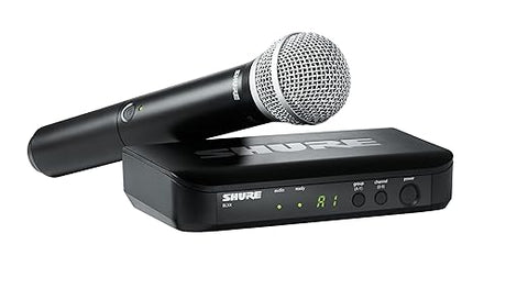 Shure BLX24/PG58 UHF Wireless Microphone System - Perfect for Church, Karaoke, Vocals - 14-Hour Battery Life, 100m Range | Includes PG58 Handheld Vocal Mic, Single Channel Receiver | H9 Band Full System H9 Band (512-542 MHz)