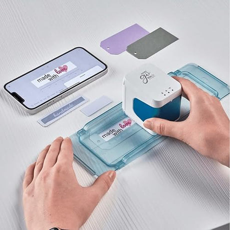 Royal 89745K e-Mark go Handheld Mobile Printer Bundle Pack; Includes: 3-Color Ink Cartridge, 5 mm Cotton Ribbon, and Ribbon Guide; Charges Via Included USB Cable; App Compatible with Android and iOS