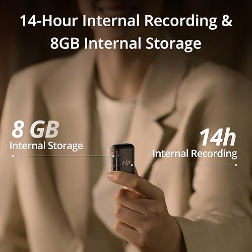 DJI Mic 2 Transmitter (Shadow Black), Wireless Microphone with Intelligent Noise Cancelling, 14-Hour Internal Recording, 6-Hour Battery, Magnetic Attachment, Bluetooth Microphone, YouTube, Vlogs