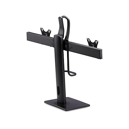 StarTech.com Crossbar Dual Monitor Desk Stand for 27inch Screens, Max Cap 26.4lb, VESA Mount 75x75/100x100, Height Adjustable