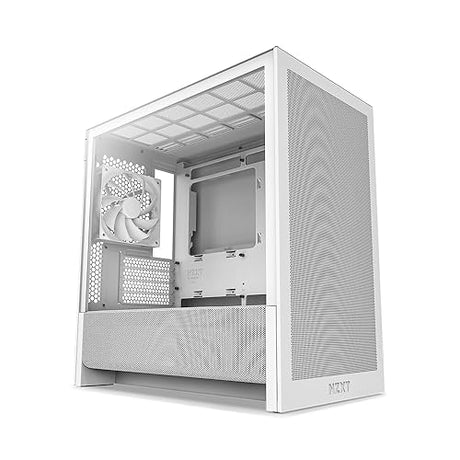 NZXT H3 Flow – Micro-ATX PC Case – Optimized Airflow – Includes 1 x 120mm Rear Fan – Supports Full-Sized GPUs – Fits 280mm Front, 240mm Top Radiator – Back-Connect Motherboard – White H3 Flow Non RGB Fans White
