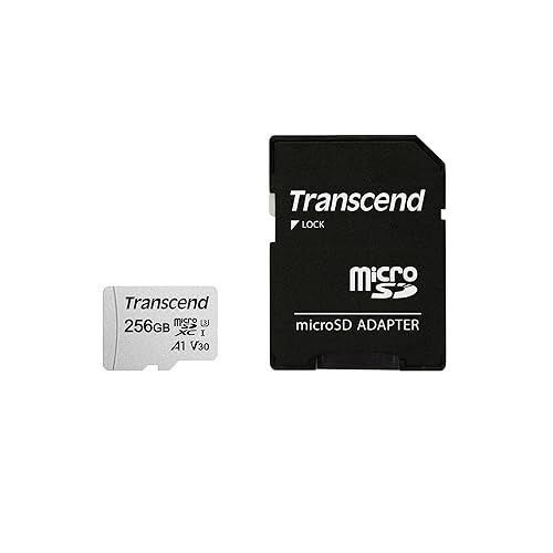 Transcend 256GB MicroSDXC/SDHC 300S Memory Card TS256GUSD300S (TS256GUSD300S-A), Black