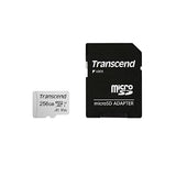 Transcend 256GB MicroSDXC/SDHC 300S Memory Card TS256GUSD300S (TS256GUSD300S-A), Black
