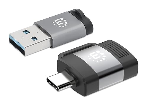Manhattan 2 Piece Set: USB-C to USB-A Adapter & USB-A to USB-C Adapter