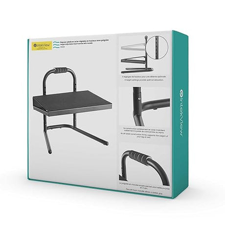 Height Adjustable Steel Footrest with Handle