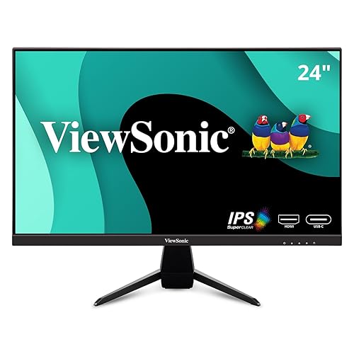 ViewSonic VX2467U 24 Inch 1080p Gaming Monitor with 60Hz USB C, Ultra-Thin Bezels, HDMI, VGA, and DP Input