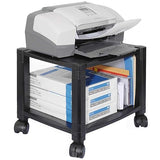 Kantek PS510 2-Shelf Mobile Printer Stand, Holds up to 75-Pounds, 17 x 13.25 x 14.13-Inches (Black)