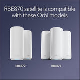 NETGEAR Orbi 870 Series (RBE870) Tri-Band WiFi 7 Mesh Add-on Satellite – Works with Orbi RBE872 and RBE873 – Security Features, Adds Coverage up to 3,000 sq. ft. - BE21000 802.11be (Up to 21 Gbps)
