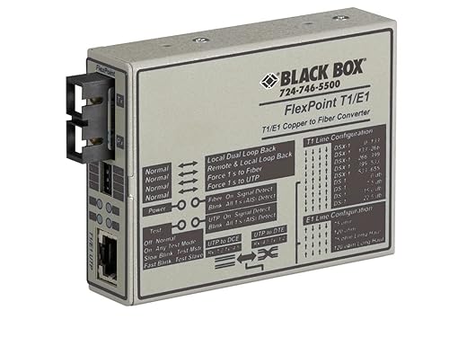 Black Box Flexpoint T1/e1 To Fiber Line Converter - 1 X Rj-48 , 1 X Sc Duplex - T1/e1 - External, Rack-mountable, Wall-mountable