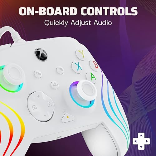 PDP Afterglow™ Wave Wired Controller: White For Xbox Series X|S, Xbox One & Windows 10/11