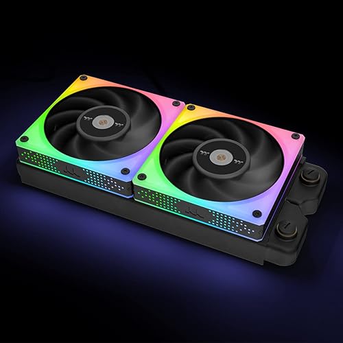 Thermaltake TOUGHFAN 14 RGB Radiator Fan 3 Pack, 16.8 Million RGB Lighting, Max Air Flow 107 CFM, CL-F136-PL14SW-A TOUGHFAN 14 3 Pack Rgb