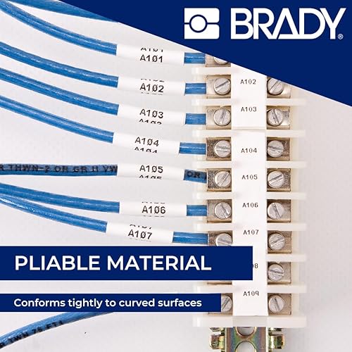 Brady M21-375-C-342 7' Length, 0.645 Width, B-342 Permasleeve Heat-Shrink Polyolefin, Black on White Color PermaSleeve Markers for BMP 21 Mobile Printer and IDPAL