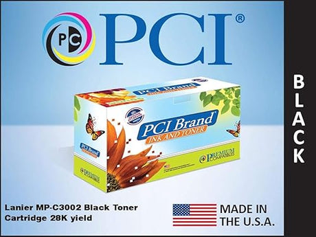PCI Brand Compatible Toner Cartridge Replacement for Lanier MPC3002 Black Toner Cartridge 28K Yield