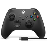 Xbox Core Wireless Gaming Controller + USB-C Cable – Carbon Black – Series X|S, One, Windows PC, Android, and iOS - Controller + USB C Cable Edition