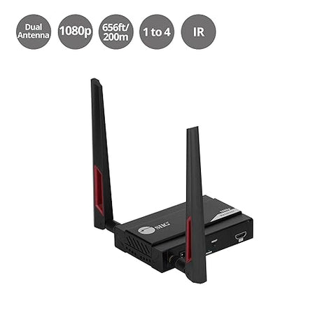SIIG Full HD Wireless HDMI Extender - Receiver Only (RX), Dual Antenna, Full HD 1080p Video, Stereo Audio, IR Remote Control Extension, Cable TV, Home & Office Projector, PC Monitor (CE-H27711-S1)