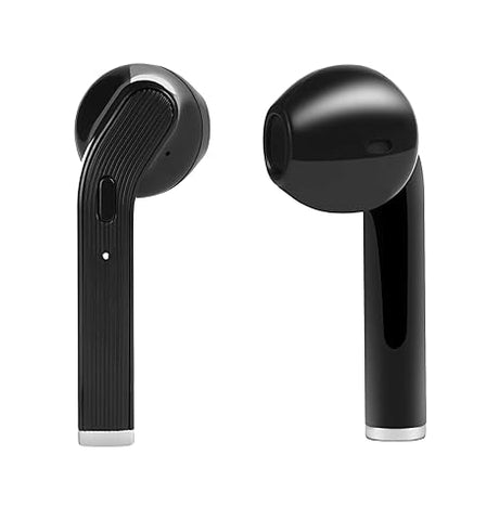 Wicked Audio Driftr True Wireless Bluetooth 5.0 Earbuds 10H Combined Playtime Built-in Microphone, Track Controls, Hands Free, Angled Housing, Fast Charging Case, Easy Pairing for iOS and Android (Black)