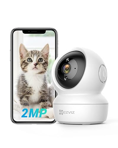 EZVIZ Security Camera Pan/Tilt 1080P Indoor Dome, Smart IR Night Vision, Motion Detection, Auto Tracking, Baby/Pet Monitor, 2-Way Audio, Works with Alexa and Google(C6N) C6N WH