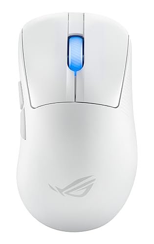 ASUS ROG Keris II Ace Wireless Gaming Mouse, 54g Lightweight, AimPoint Pro 42K Optical Sensor, Optical Micro Switches, SpeedNova Wireless, ROG Polling Rate Booster, Esports & FPS Gaming, White Keris II Wireless White