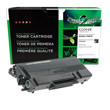 Clover Remanufactured Toner Cartridge Replacement for Brother TN670 | Black