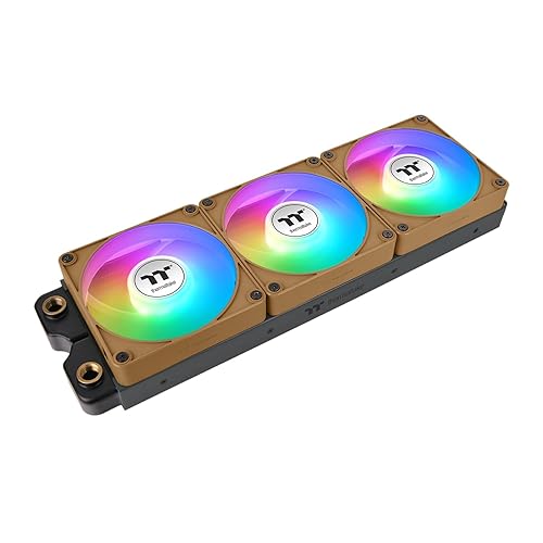 Thermaltake CT120 EX ARGB Sync PC Cooling Fan 3 Pack, PWM 500~2000 RPM, 5V Motherboard Sync, 16.8 Million Colors 9 LEDs, MagForce 2.0 Connectors, Hydraulic Bearing, Gravel Sand, CL-F216-PL12GS-A