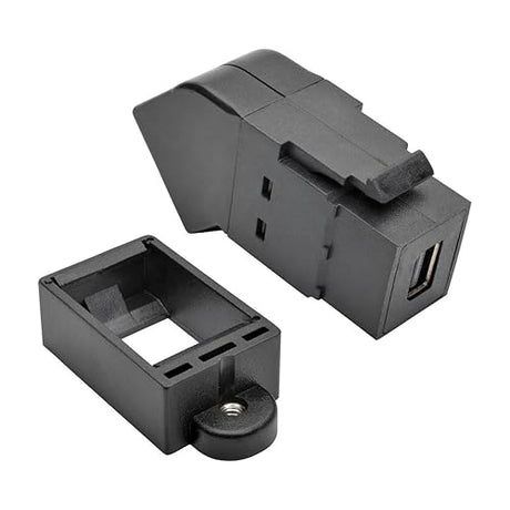 Tripp Lite Mini DisplayPort to DisplayPort Keystone/Panel Mount Angled Adapter (F/F), All-in-One, MDP to DP, Black (P169-000-KPA-BK) Angled Keystone/Panel Mount