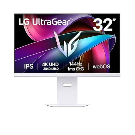 LG 32G810SA-W 32-inch Ultragear 4K UHD (3840 x 2160) IPS Gaming Monitor, 144Hz, 1ms, NVIDIA G-Sync Compatible, AMD FreeSync Premium, VESA DisplayHDR 400, HDMI, DisplayPort, USB Type-C, White 32G810SA-W