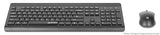 Manhattan Wireless Keyboard and Mouse Combo Set - Full-Size, Quiet Typing, 1200 DPI Precision, Universal Compatibility, USB Receiver - 180771