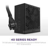 NZXT C1200 Gold ATX 3.1 - Fully Modular Low-Noise PC Gaming Power Supply - 1200 Watts - 80 Plus Gold - 12V-2x6 Connector - Zero Fan Mode - 100% Japanese Capacitors - Black C Series ATX 3.1 Black 1200W Gold